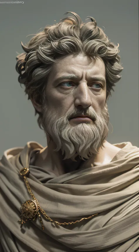 (CG 16k extremadamente detallado, Obra maestra, La mejor calidad, Ultra detallado, UHD), realistic illumination, enfoque intenso, Marcus Aurelius, stoic philosopher clothes, mirada filosofica, Anatomically correct, ambiente tranquilo