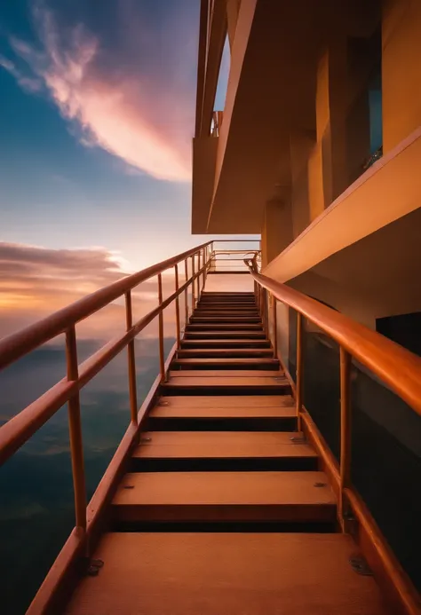 Close-up of the stairs leading to the rainbow sky, stairway to heaven, A very colorful heaven, stairs from hell to heaven, Leading to the Sky, Rainbow clouds, Colors of Heaven, Rainbow Trail, Colorful sky, Rainbow clouds, Heaven!!!!!!!!, rainbow, Rainbow c...