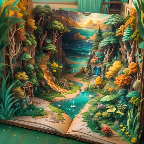 popup book:1.5)，(Scenery)，(extremely colorful, Best quality, high detailed, Masterpiece, offcial art, Cinematic Lighting, 4K, Chiaroscuro)
#SeaArt #popupbook #digitalart #digitaldrawing #aiart #aiartwork