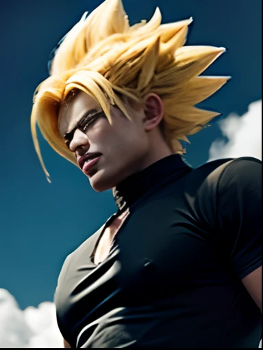 Super saiyan god,black shirt ,photo HD, 4k,8k