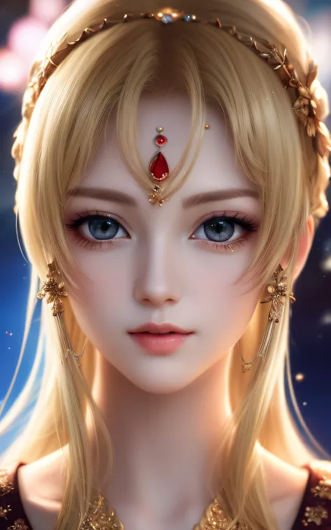 animesque、anime styled、ssmile、portraitures、Beautifully moisturized amber eyes like clear glass、Beautiful blonde hair without hair ornaments, extremely detailed eye and face, Beautiful detailed eyes,  huge filesize, ultra-detailliert, hight resolution, ighl...