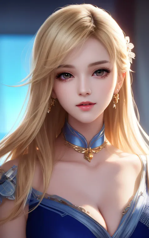 animesque、anime styled、ssmile、portraitures、Beautifully moisturized amber eyes like clear glass、Beautiful blonde hair without hair ornaments, extremely detailed eye and face, Beautiful detailed eyes,  huge filesize, ultra-detailliert, hight resolution, ighl...