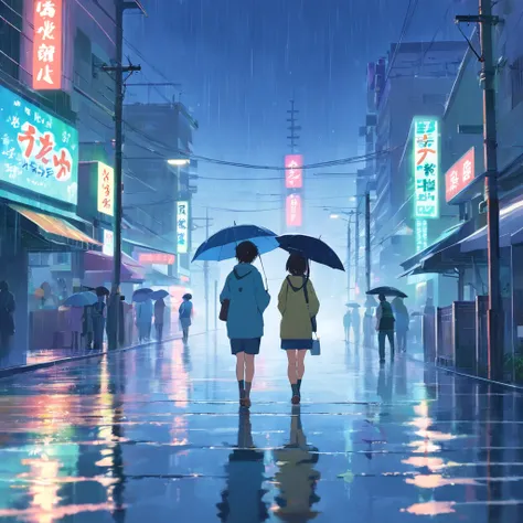 rainy scene，There are no characters