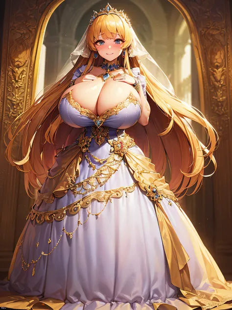 ((Anime Art Style)),(masutepiece),(Best Quality), (Super Detail),(Highly detailed CG Unity 8k wallpaper),((Very delicate and beautiful)),((Full body portrait)),((Stand in the garden)),((Solo)),(((One princess in gorgeous embroidery and jeweled very gorgeou...