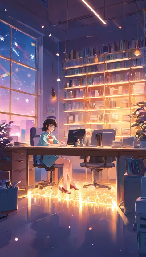 ((full of lights，Late night office),(fault，A white space，Disappeared so cleanly),(Volumes pile up，Sighed),(Past lives are not much different，Lost myths))