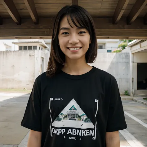 a black T-shirt　skater　Okinawa　Smile