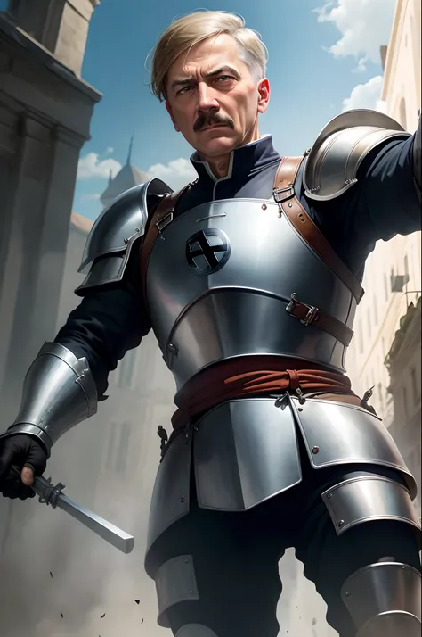 Hitler in knight armor