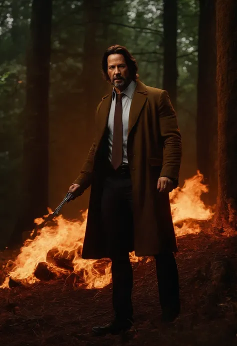 (best quality,4k,8k,Altas,master part:1.2),ultra-detalhado,(Realistic,fotorrealista,photo-realistic:1.37),john constantine keanu reeves, cabelo colorido ,Casting Brilliant Spells,mystic forest,illustration,atmosfera encantada,cores vibrantes,soft lighting,...