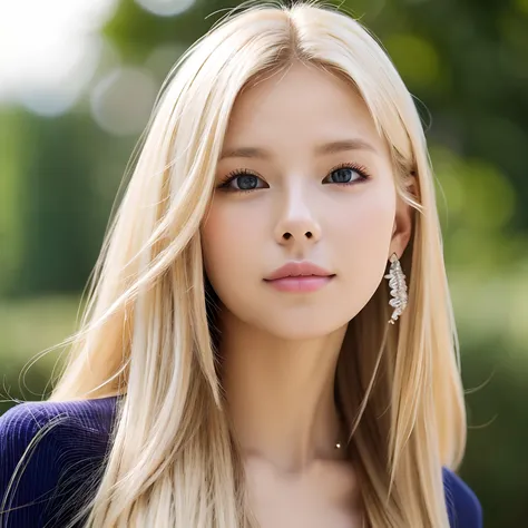 Blonde Gal、Overwhelmingly beautiful face、A sexy、navel piercing、long hair