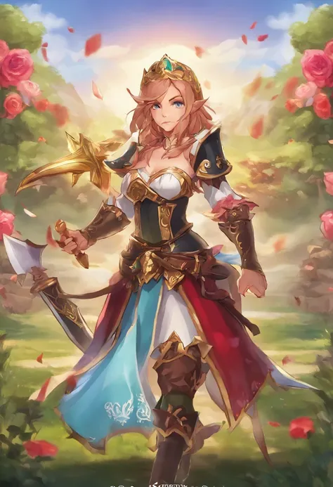 "Depict an epic battle led by the Rose Knight in Lords Mobile, in which she commands her troops with courage and strategy to defeat a superior enemy army. Detail the tactics she uses, the determination of your troops and how it stands out