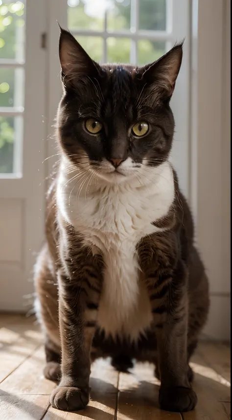 Cat, lanimal le chat, Influenceur Instagram, Canon R5, Ressort 85mm, photo shoot, profondeur de champ, Intricate and incredibly detailed, Hyper maximaliste, elegant, hyper realistic, super detailed, pose dynamique, centered, photographie, natural light, dy...