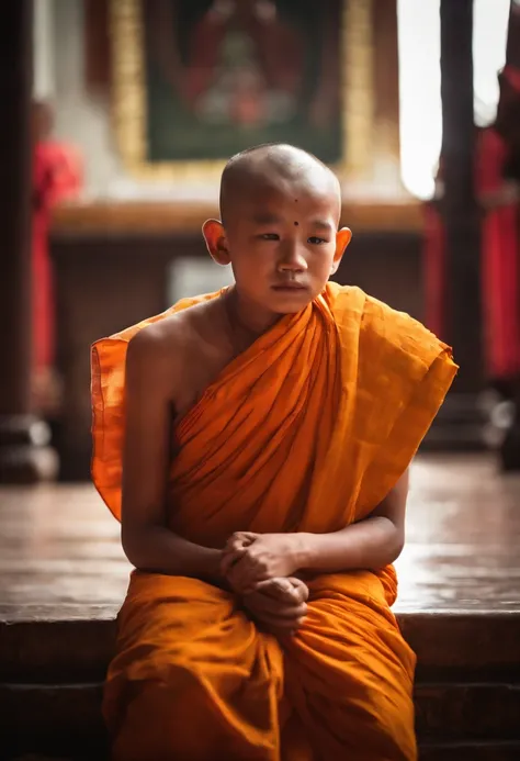 Young Monk, Dhammayut, Thai Buddhist monks, heaven ,Ancient City ,ChaimonGkhon Laoteeb