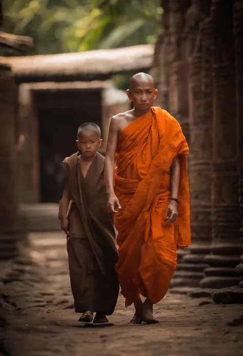 Young Monk, Dhammayut, Thai Buddhist monks, heaven ,Ancient City ,ChaimonGkhon Laoteeb