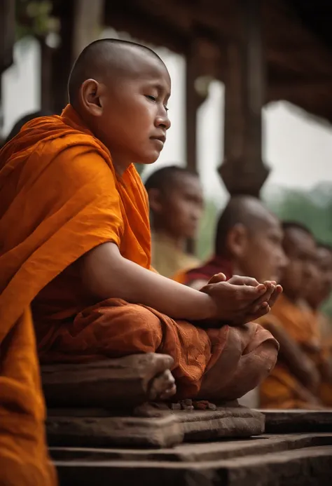 Young monk, Dhammayut, Thai Buddhist monks, heaven ,Ancient City ,Chaimongkol Piyathammo