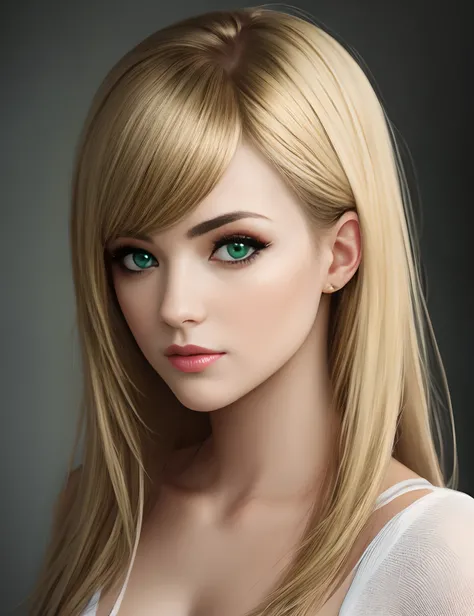 hot realistic green eye blonde girl