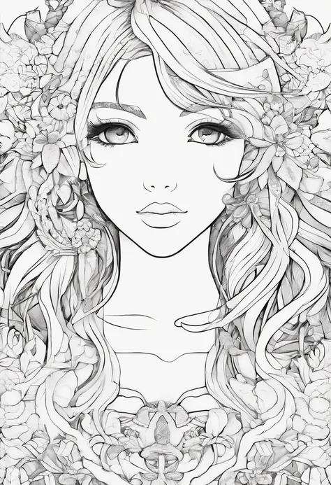 Anime girl coloring page