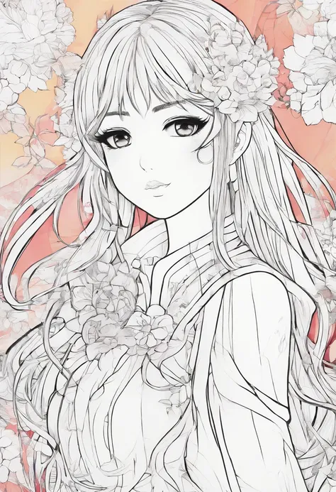 Anime girl coloring page