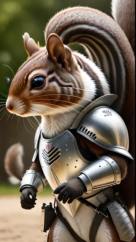 Animalrizz   ((squirrel)) 10, masterpiece, highres, Absurd,photorealistic portrait, Parley_armature, Squirrels in armor ,Wear Parley_armature, Massive futuristic armor, running, move, Rocket propulsion,((from the side))