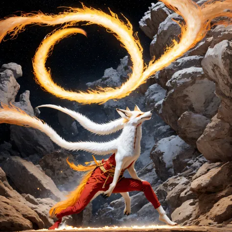 nine-tailed fox 32k，red and white immortal demon realm, chance encounter with liu hanshu, he saw in him his former self, it was ...