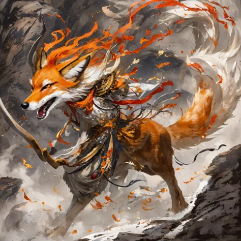 nine-tailed fox 32k，red and white immortal demon realm, chance encounter with liu hanshu, he saw in him his former self, it was ...