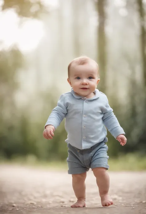 A baby walking