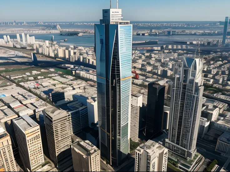 The streets of the modern city，skyscrapper，tall house，aerial shot，religious building，chies，Modern technology，advertising billboard，lots of people，Plaza