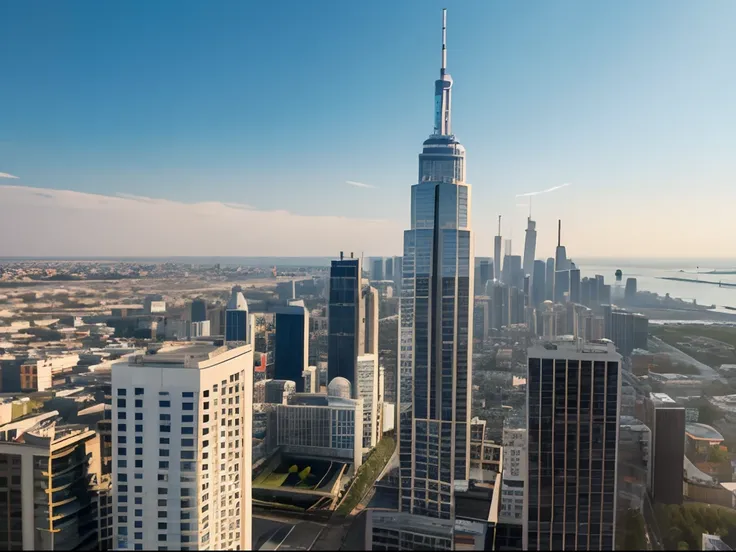 The streets of the modern city，skyscrapper，tall house，aerial shot，religious building，chies，Modern technology，advertising billboard，lots of people，Plaza