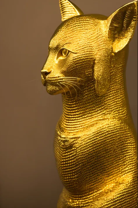 Anthro bastet wearing gold jewelry giving a