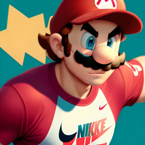 Mario wearing nike clothes