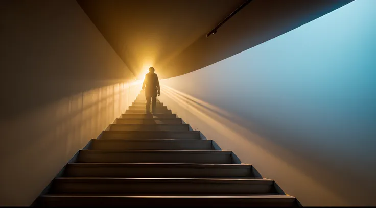 Light in the darkness at the end of the stairway to heaven