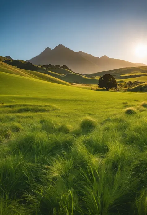 Green meadow，flock，White cloudless sky，new zealand，4K，k hd