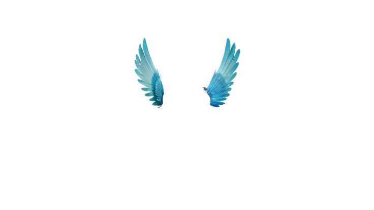 small wings, small wings with feathers, blueish, forearm-sized wings