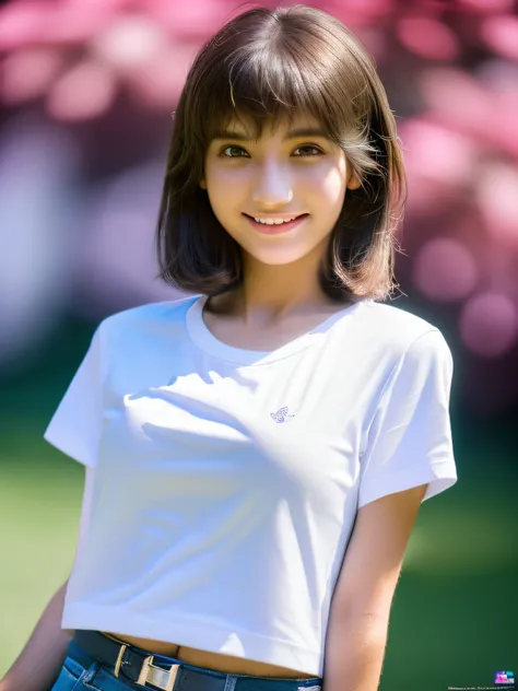 1 girl,(full body:1.3),high school student,(plain white t-shirt:1.3),light smile,medium breasts,pointy breast,
master piece,8k,(master piece,ultra high resolution:1.5),(master piece,photorealistic:1.5),(master piece,best quality,ultra detailed:1.5) master ...