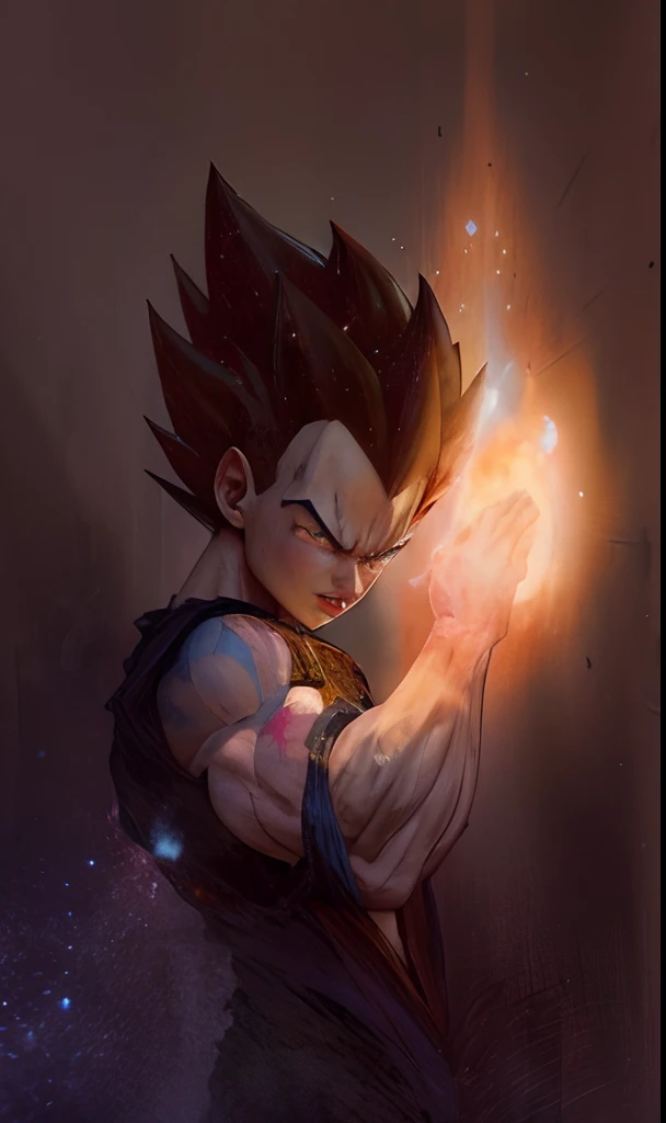 Hyperrealistic version of Vegeta, hyperdetailled, hyperrealistic