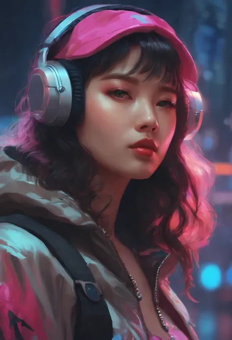 (ultra-detailed,photorealistic:1.37),(best quality,4k,8k,highres,masterpiece:1.2),portraits,vibrant digital artwork, Tumblr-inspired digital art, energetic fan art, a close-up of a person wearing a headband, Lo-fi style artwork, Guweiz-inspired masterpiece...