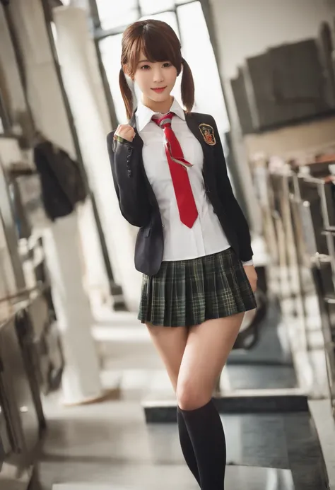 校服、high socks、Shorthair、kawaii faces、‎Classroom、Tight uniform、Spread your legs apart、Spread your legs boldly、Tight uniform、embarassed expression、plaid skirts、White shirt、neck tie、The pubic area is clearly visible、No Underwear、hi-school girl、Pubic hair is v...