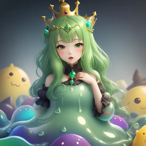 Reine slime, green, jelly crown