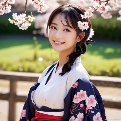 (Super beautiful woman in kimono)、((best qualtiy、8k masterpieces:1.3))、foco nítido:1.2、(ultra beautiful faces:1.0)、(shinny skin:1.0)、photos realistic、A dark-haired、Video Lighting、High-definition eyes and face、Video Lighting、Japanese actressl、from the front...