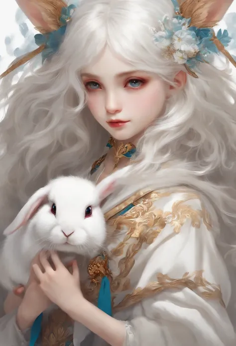 White Hair Girl, Child,Rabbit, Half Dragon