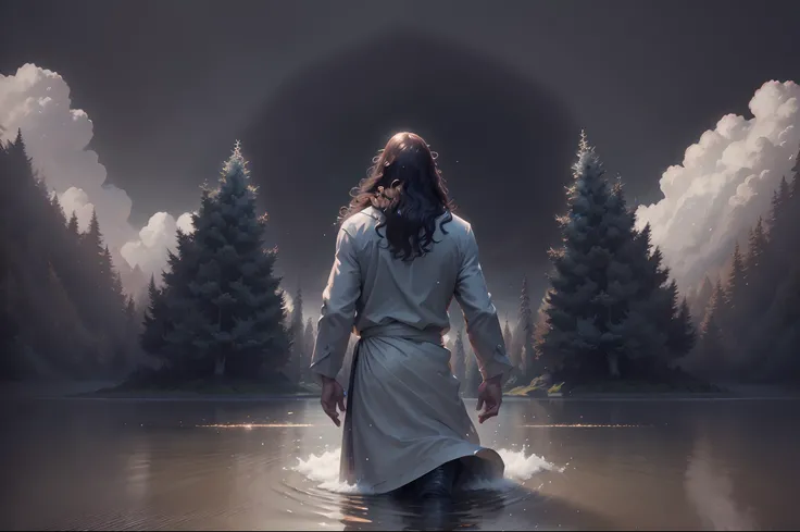 Jesus walking on water with Peter