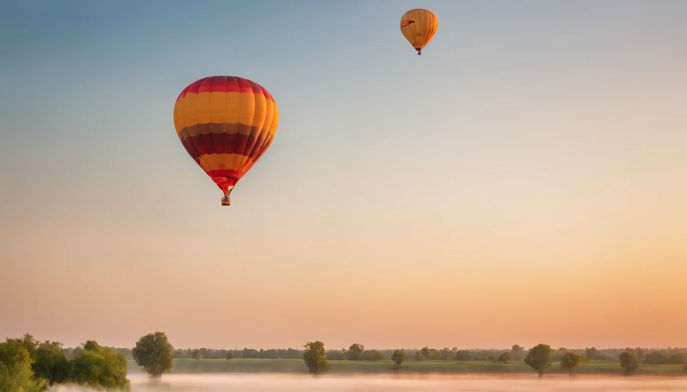 hot air balloon in the evening,beautiful detailed eyes,beautiful detailed lips,extremely detailed eyes and face,longeyelashes,illustration,ultra-detailed,(best quality,4k,8k,highres,masterpiece:1.2),ultra-detailed,realistic,photorealistic, HDR,vivid colors...