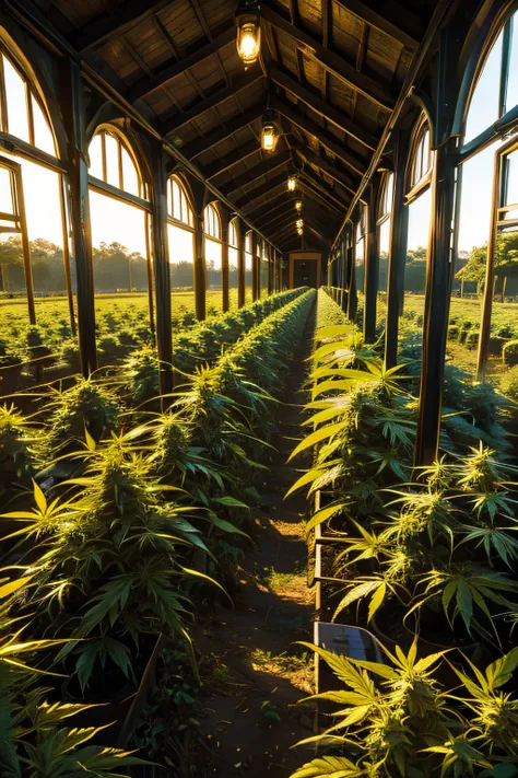 Describe your image of the most beautiful and hardy cannabis plantation in the world