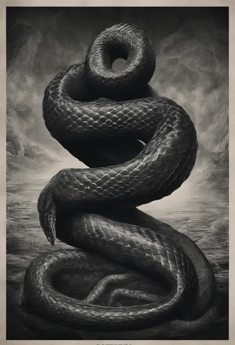 The body of the black snake snake is about one meter long，Thick arms，The whole body is covered with dark snake scales，The eyes appear a cold dark gold，Faint venom lingered on the two inverted hook-like fangs。