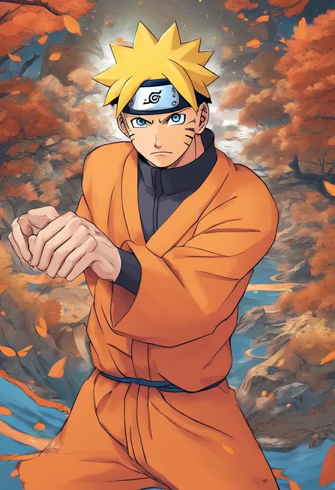 Naruto, naruto uzumaki, Crie um avatar mascular de naruto uzumaki, um olhar de perto. Inspirado em naruto uzumaki de Naruto, fotografia (fotorrealismo) (Realistic) (Ultra HD |) (Papel de parede 8K) (detalhes finos) (detalhes extremos no rosto)