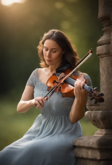 A single female violinist playing the most incredible piece of music known to mankind. Love and peace is flowing out of her violin, causing the beginning of world peace