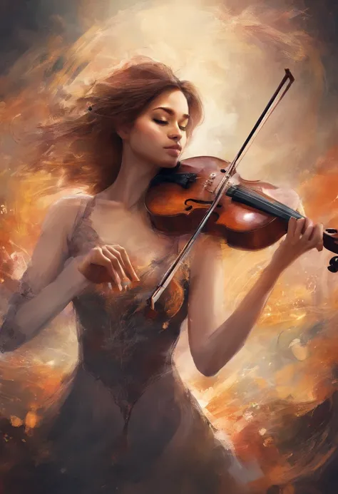 A single female violinist playing the most incredible piece of music known to mankind. Love and peace is flowing out of her violin, causing the beginning of world peace