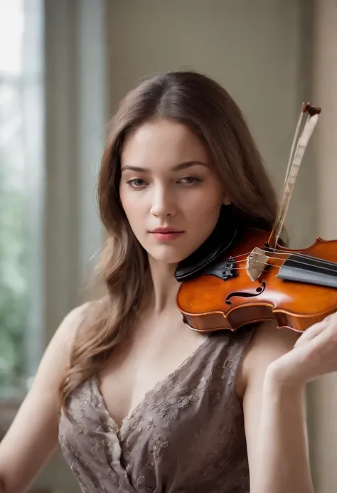 A single female violinist playing the most incredible piece of music known to mankind. Love and peace is flowing out of her violin, causing the beginning of world peace, dramatic scene, feelings of prefect love