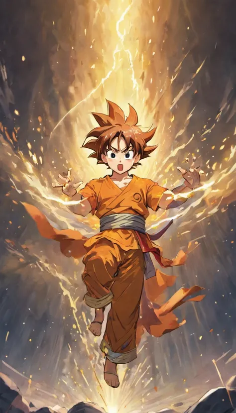 Son Goku, Fight over Buddha, Shining with Gods eyes, Black monkey hair, Dexterous hands, Strong body, Golden chain mail, Fire-red cloak, Golden Hoop Stick, Clouds and rain, Courage and strength, Wisdom and compassion, heroic fighter, Smart and kind, Weak p...