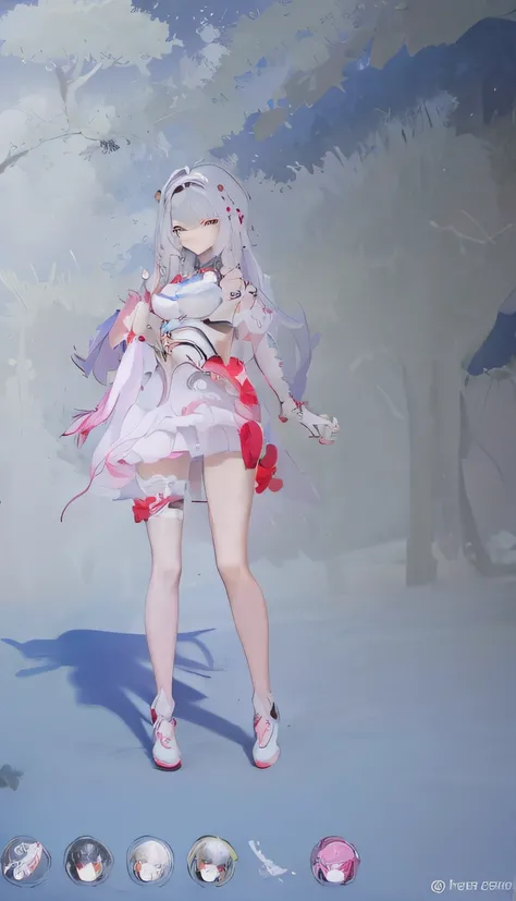 wears a white dress，Anime characters with red cape and red shoes, lunar themed attire, clear outfit design, Keqing from Genshin Impact, Ayaka Genshin impact, astral witch clothes, From Arknights, full-body xianxia, full body detailed, kitsune inspired armo...