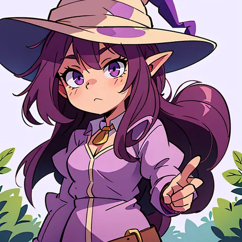 Purple Cow Girl in Witch Hat